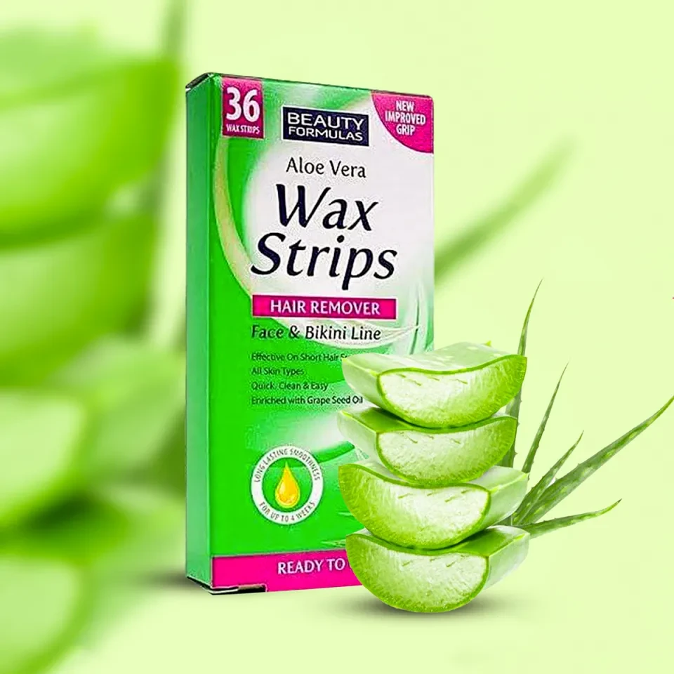 Beauty Formulas Aloe Vera Wax Strips Hair Remover 36pcs