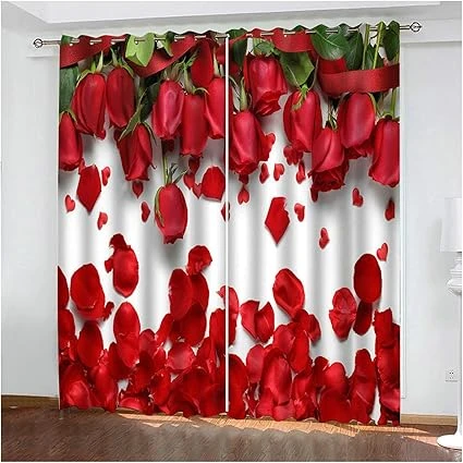2 Piece 3D Print Premium curtain