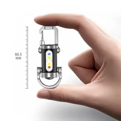 7 Modes High Power LED + COB Keychain Flashlight With Type-C Charger – KD088