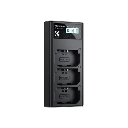 K&F Concept NP-FZ100 Battery Charger Triple Slot