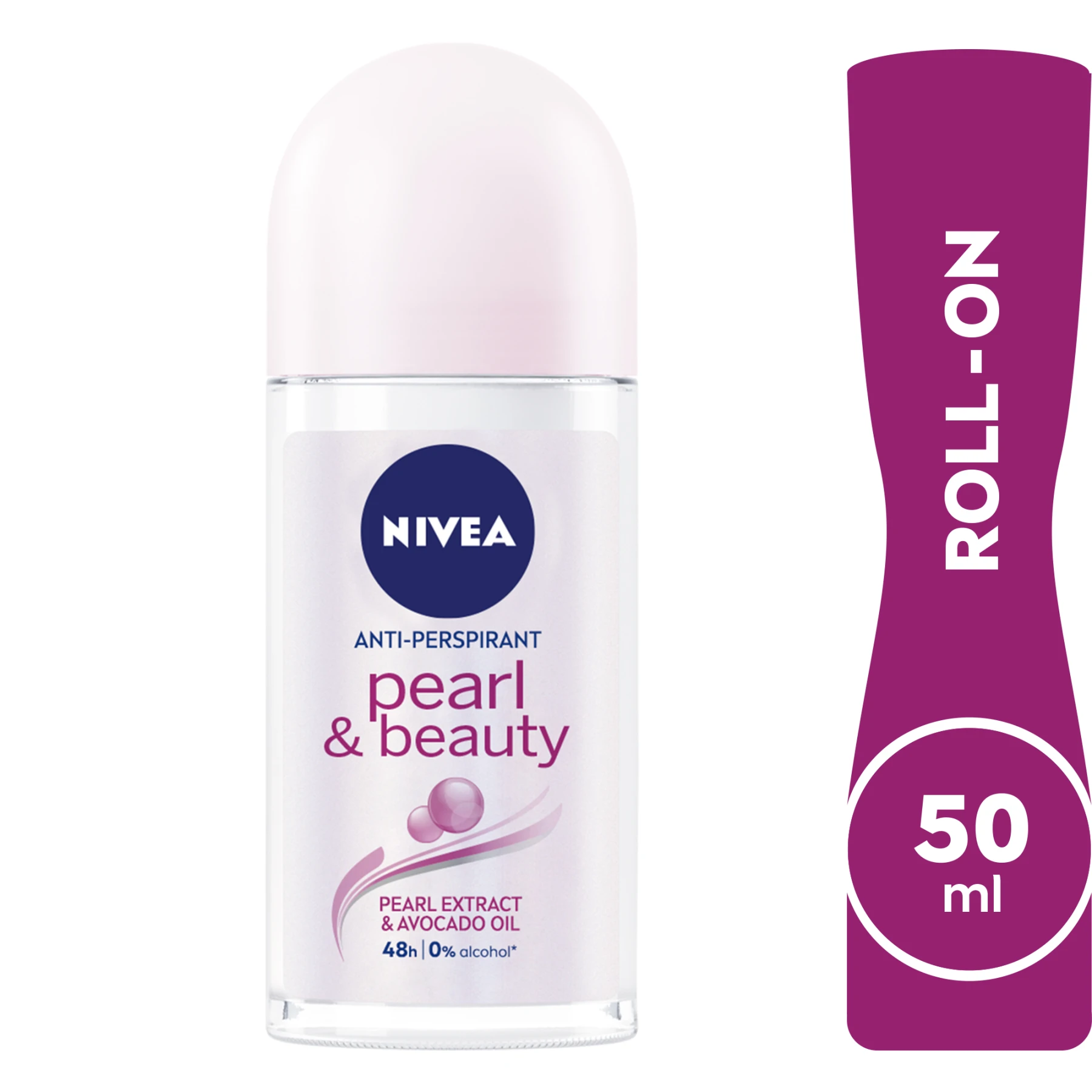 NIVEA Pearl & Beauty Anti-Perspirant Deodorant Roll-On 50ml | Fresh Fragrance Deodorant for Women, Roll-On Deodorant for Women, Deodorant Women's