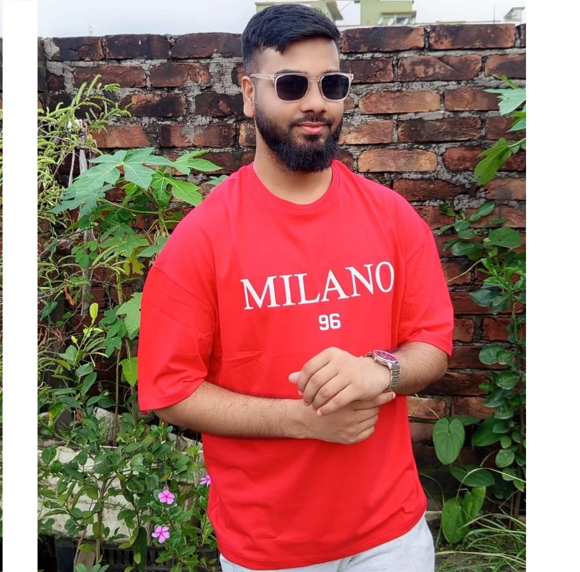 Men's Stylish Drop Shoulder- Milano Red