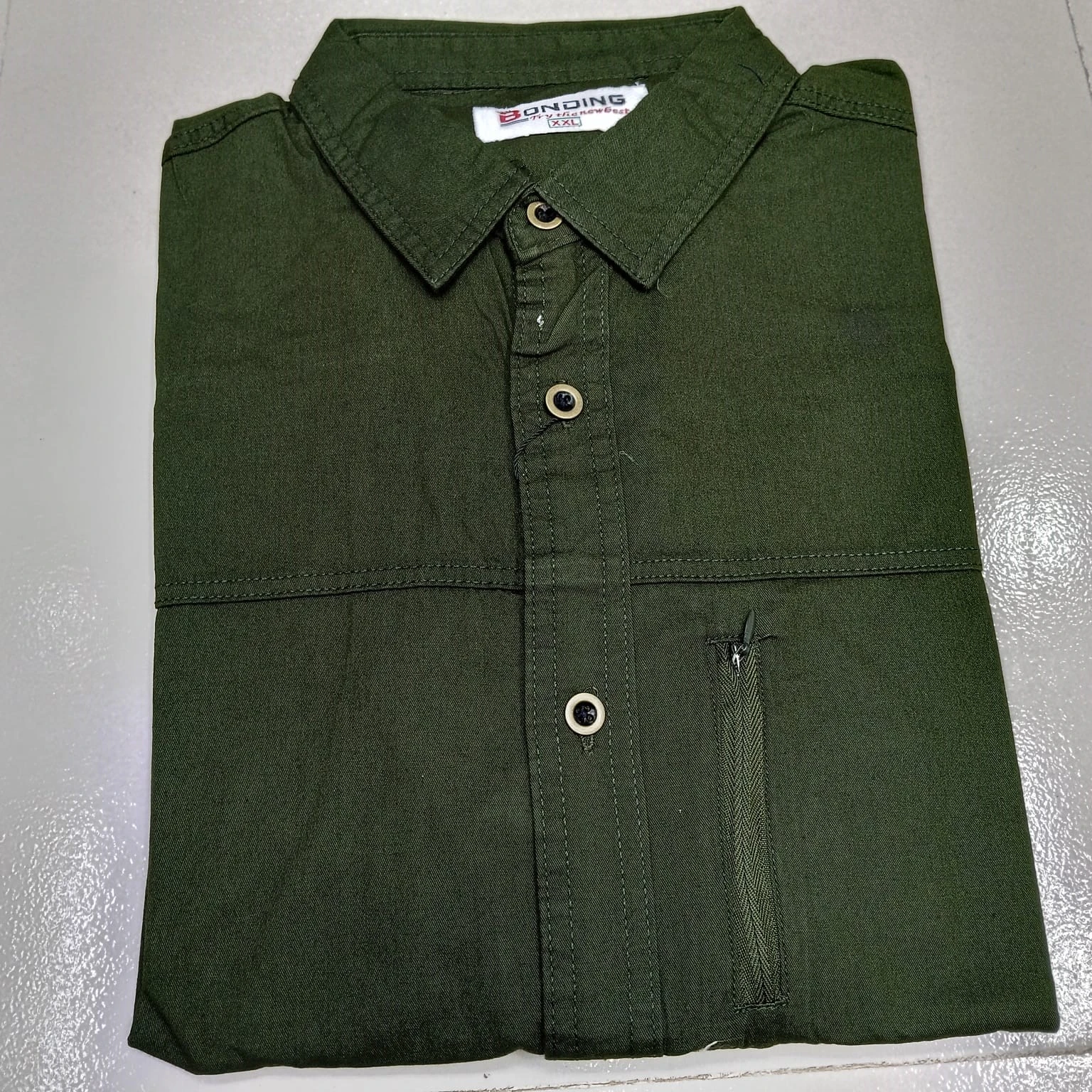 Kaiser Cotton Stylish Full Sleeve Shirt (Olive)