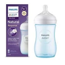 Baby Feeder - Philips Avent Natural Response Baby Bottle 1m+ 260ml Blue Plastic Bottle