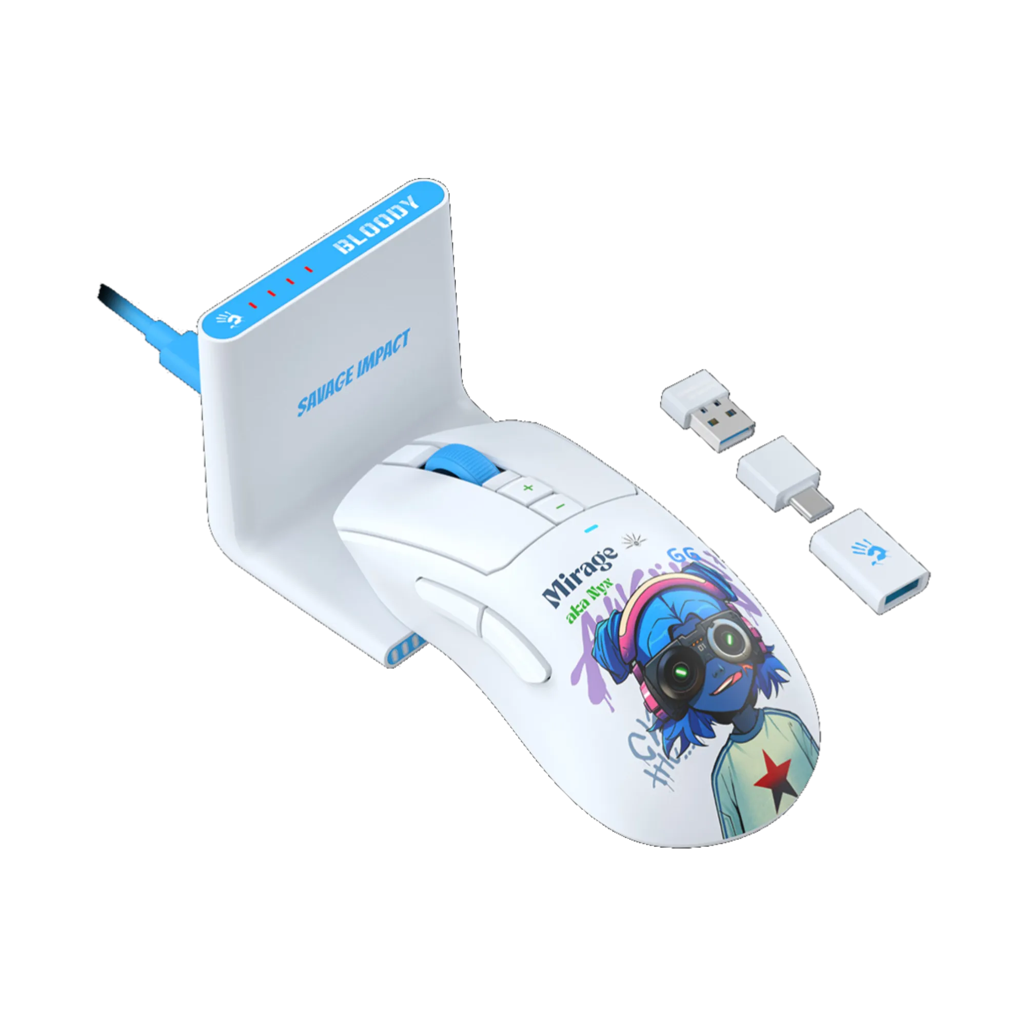 A4Tech Bloody R73 Ultra Duo Wireless Gaming Mouse With Dock