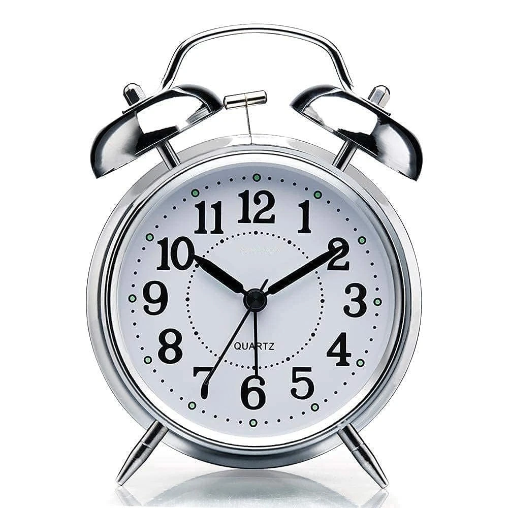 Round Cooper Metal Twin Bell Alarm Clock