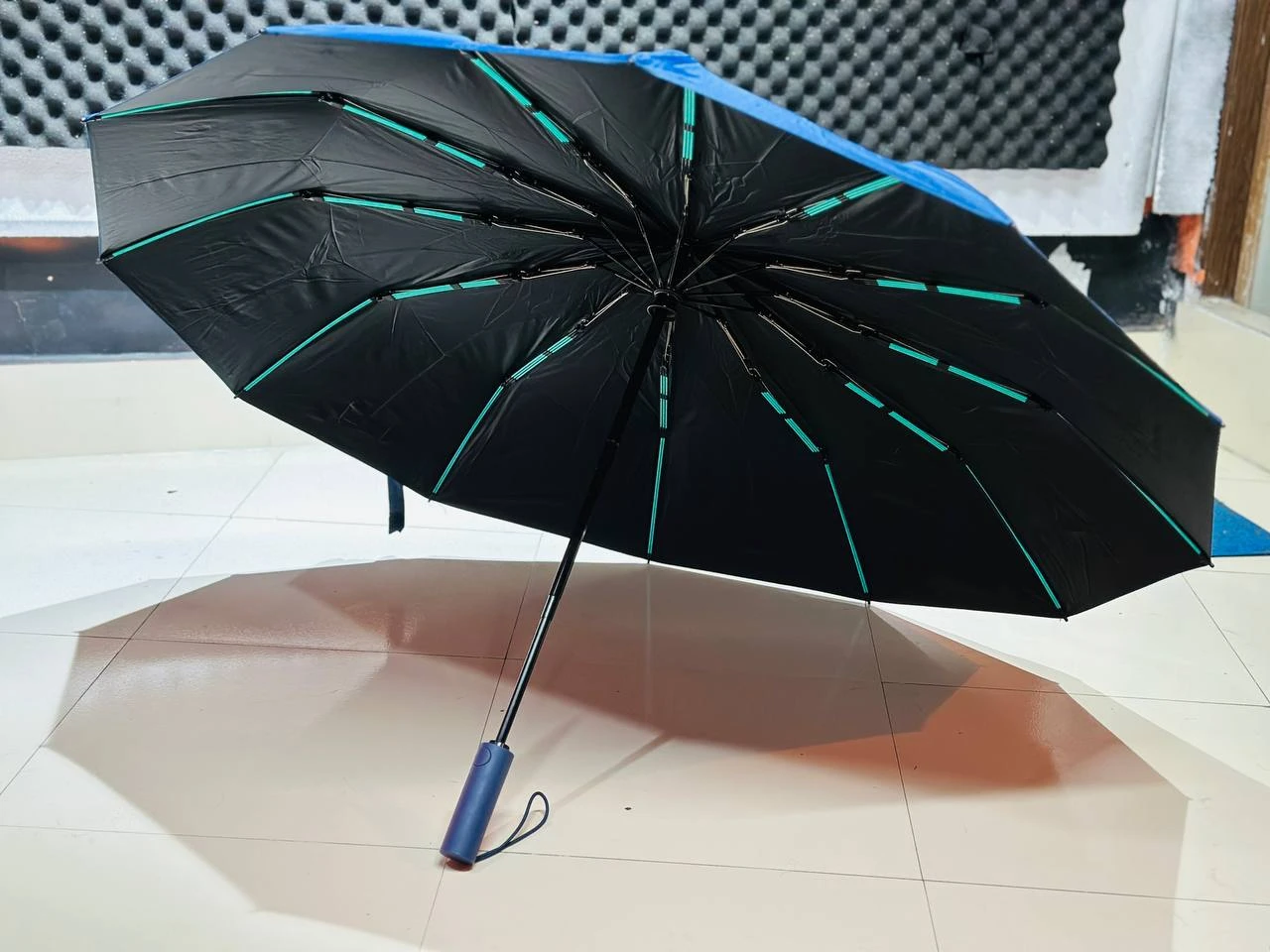 Premium 12-Ribs Automatic Dual-Person Umbrella with Fiber Handle