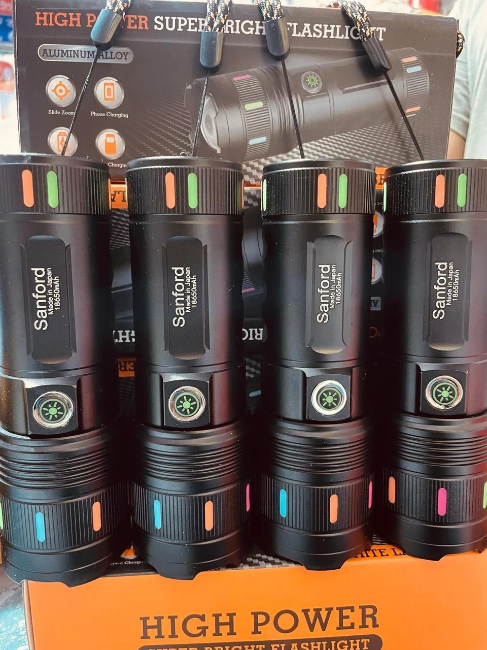 High Power Sanford Super Bright Flashlight – Slide Zoom White Laser LED Edition