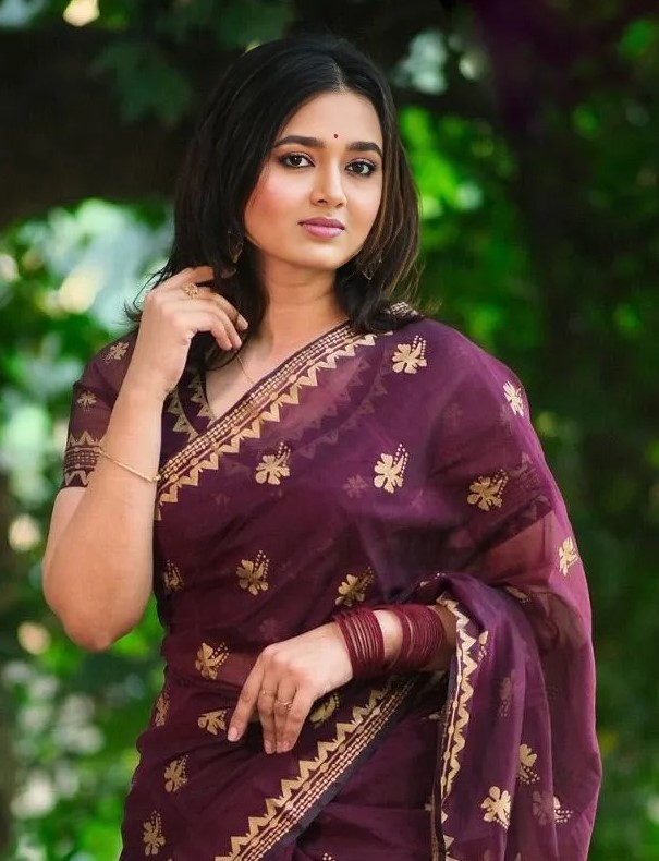 Semi Moslin Sharee with Blouse Piece