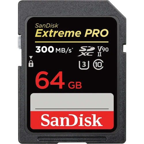 Memory Card SanDisk 64GB300mbs Extreme PRO UHS-II SDXC