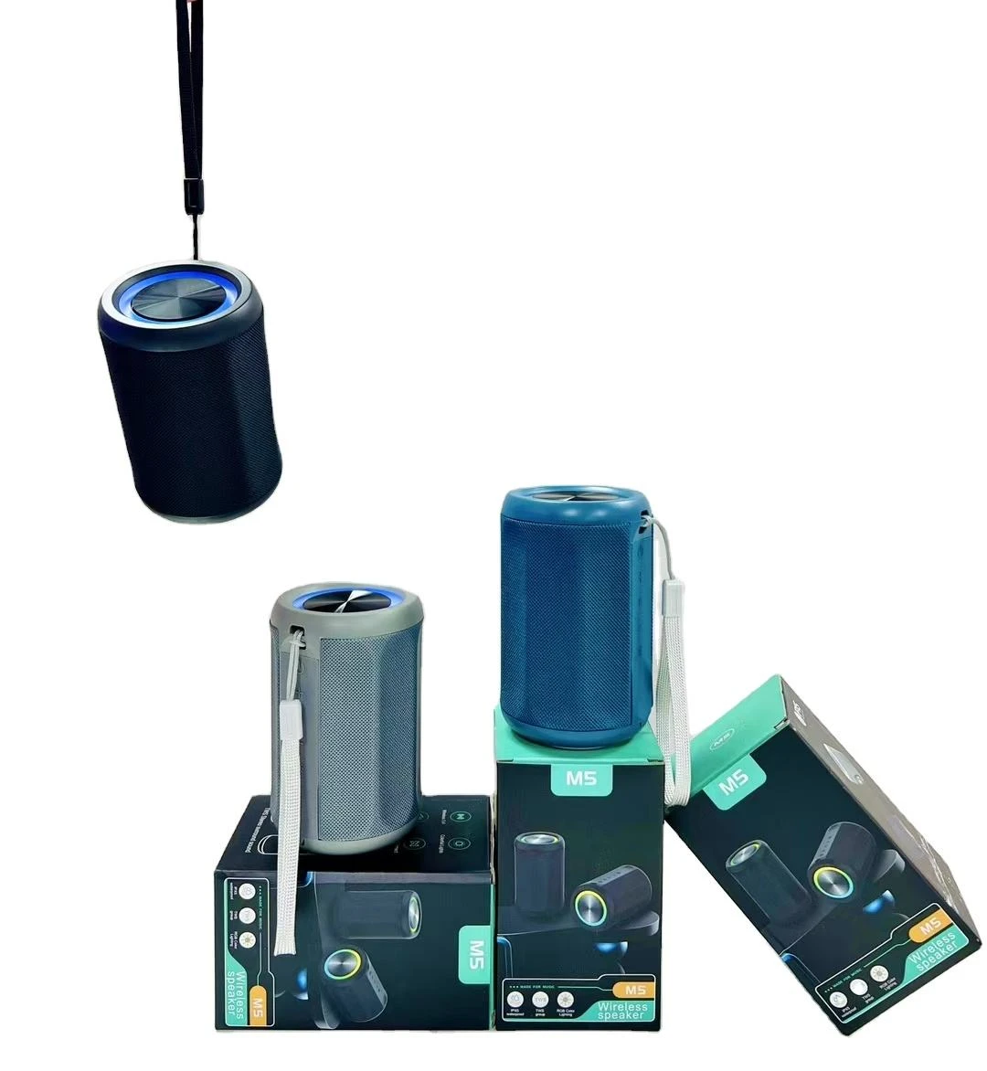 2025 New Model RGB Portable Speaker M5 Wireless Blue Tooth Speaker 6W 1200mah Cheap Price Speaker the DJ Player Is Rechargeable ( Black )