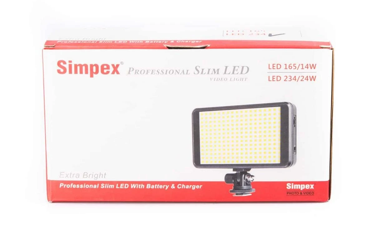 Simpex Professional Slim LED 234 Video Light Dual Colour White Warm