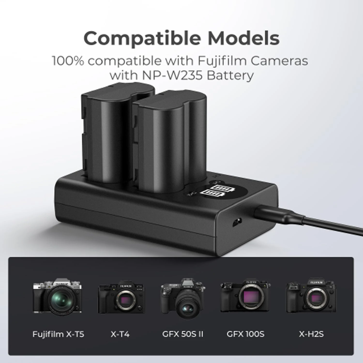 K&F Concept NP-W235 Dual Battery With Dual Slot Charger