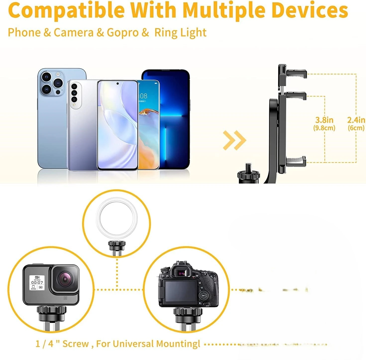 K-28 Long Video Stand Cum Selfie Stick Tripod with Remote - 360° Rotation Phone Stand with Wireless Remote Control, with light