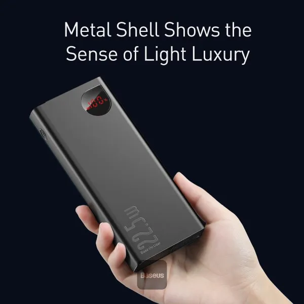 Baseus Adaman 20000mAh 22.5W Metal Power Bank with Digital Display – Black