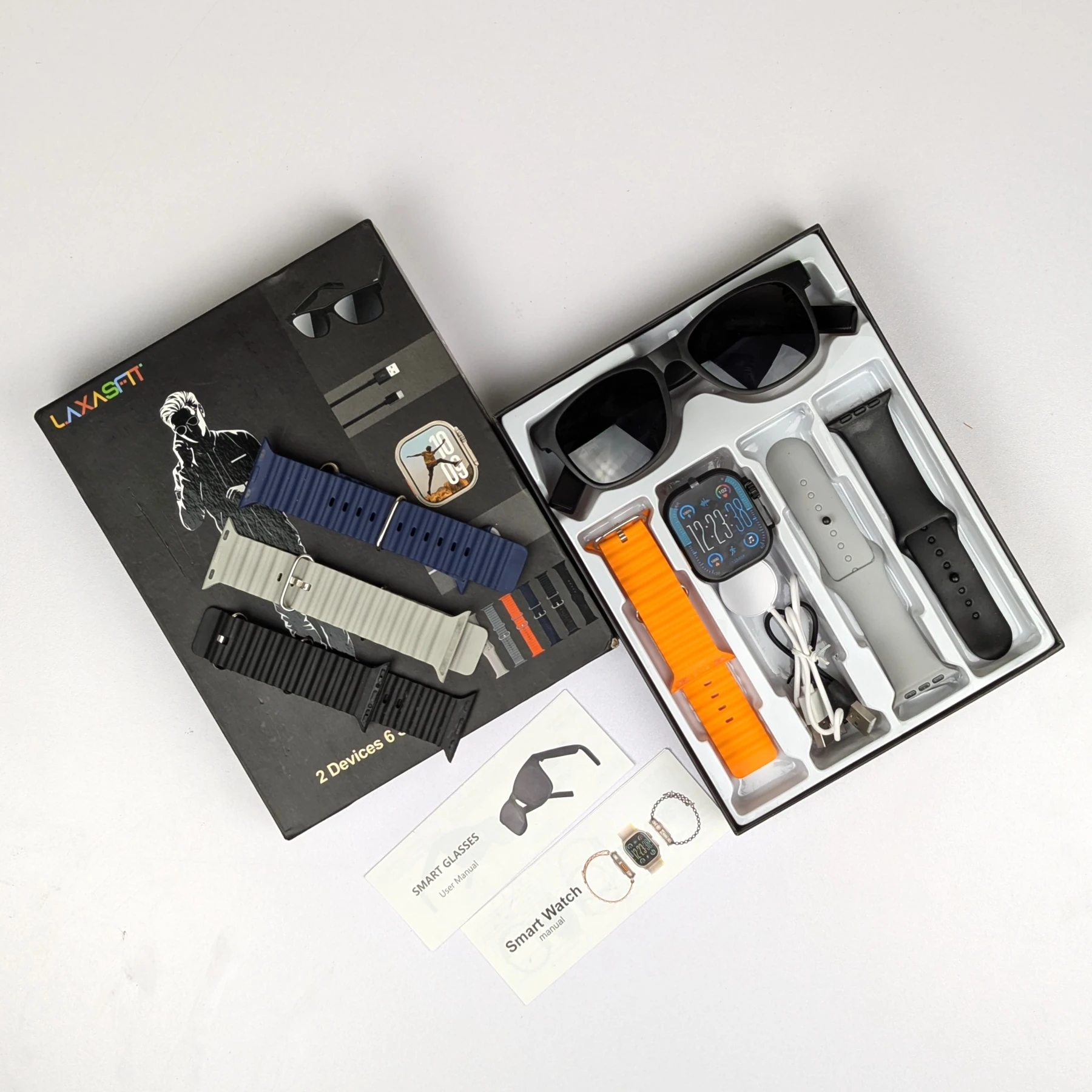 LAXASFIT Smartwatch Set – 2 Devices with 6 Straps