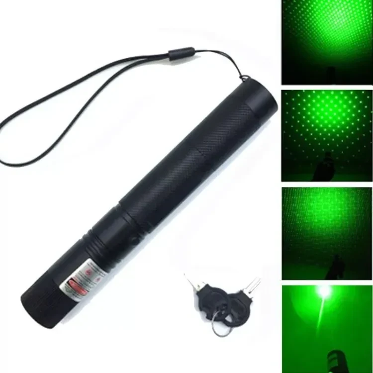10 Mile 532nm Adjustable Focus Green Laser Pointer Beam Light Pen + Star Cap 5mw