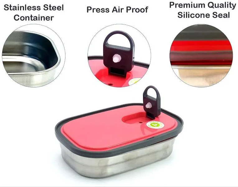 Lunch Box Tedemel Rectangle Stainless Steel Vacuum Food Container (Small size)