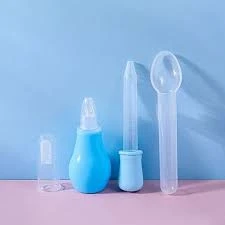 4pcs Baby Health Care Set (Nose Cleaner, Dropper, Finger Brush, Medicine Spoon) Random colour