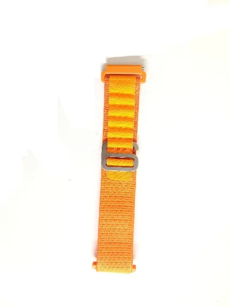Pin Lock Fabric Stap For Smart Watch-20mm -Orange Color