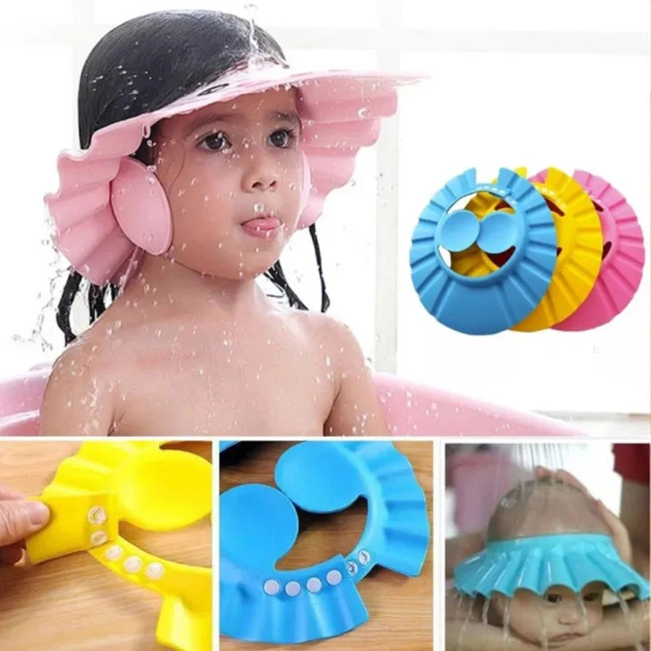Adjustable Baby Shower Shampoo Cap 3m+ Random Colour