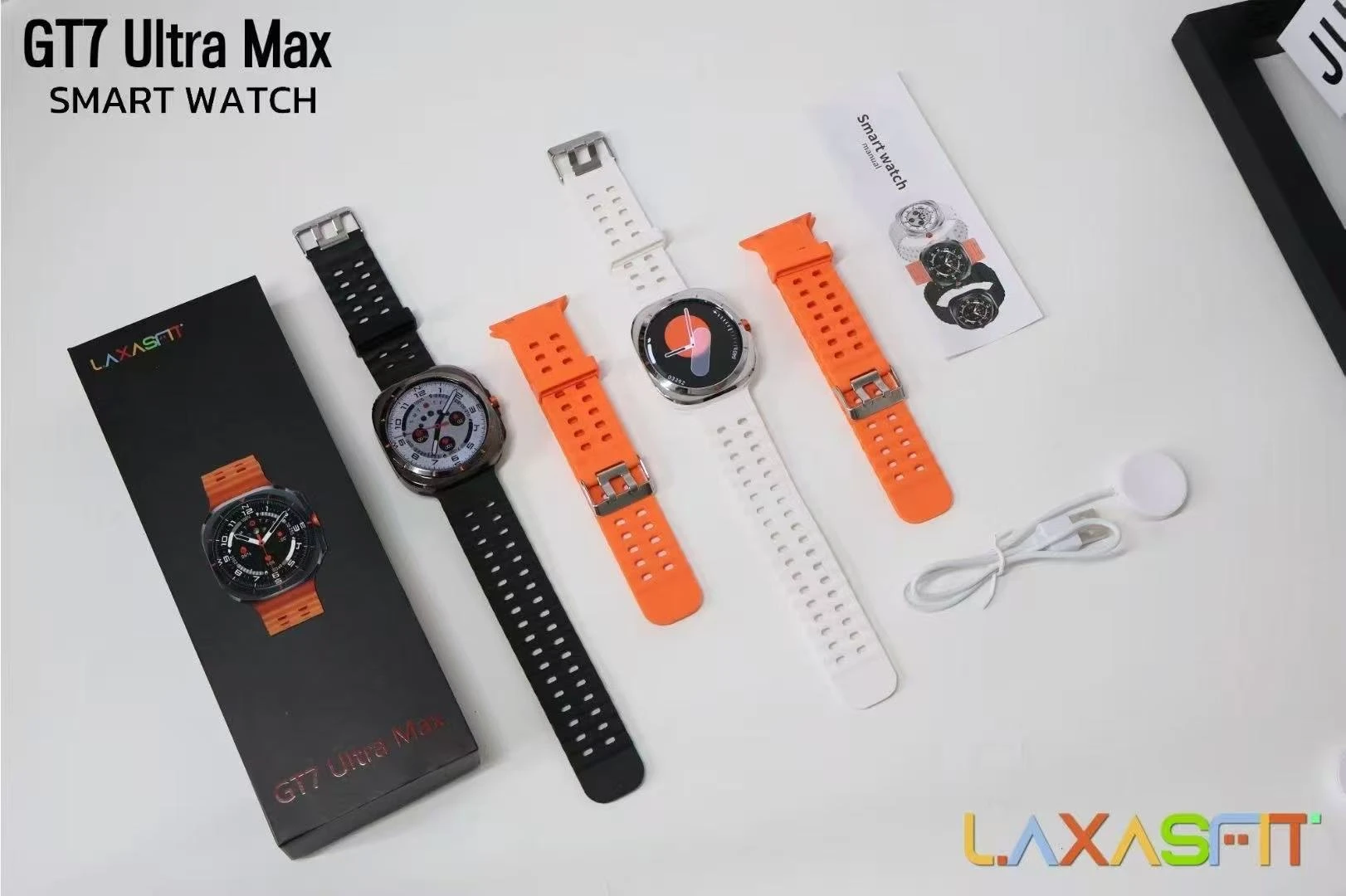 GT7 ULTRA MAX Smart Watch with Two 2 Straps Band Wireless Charging