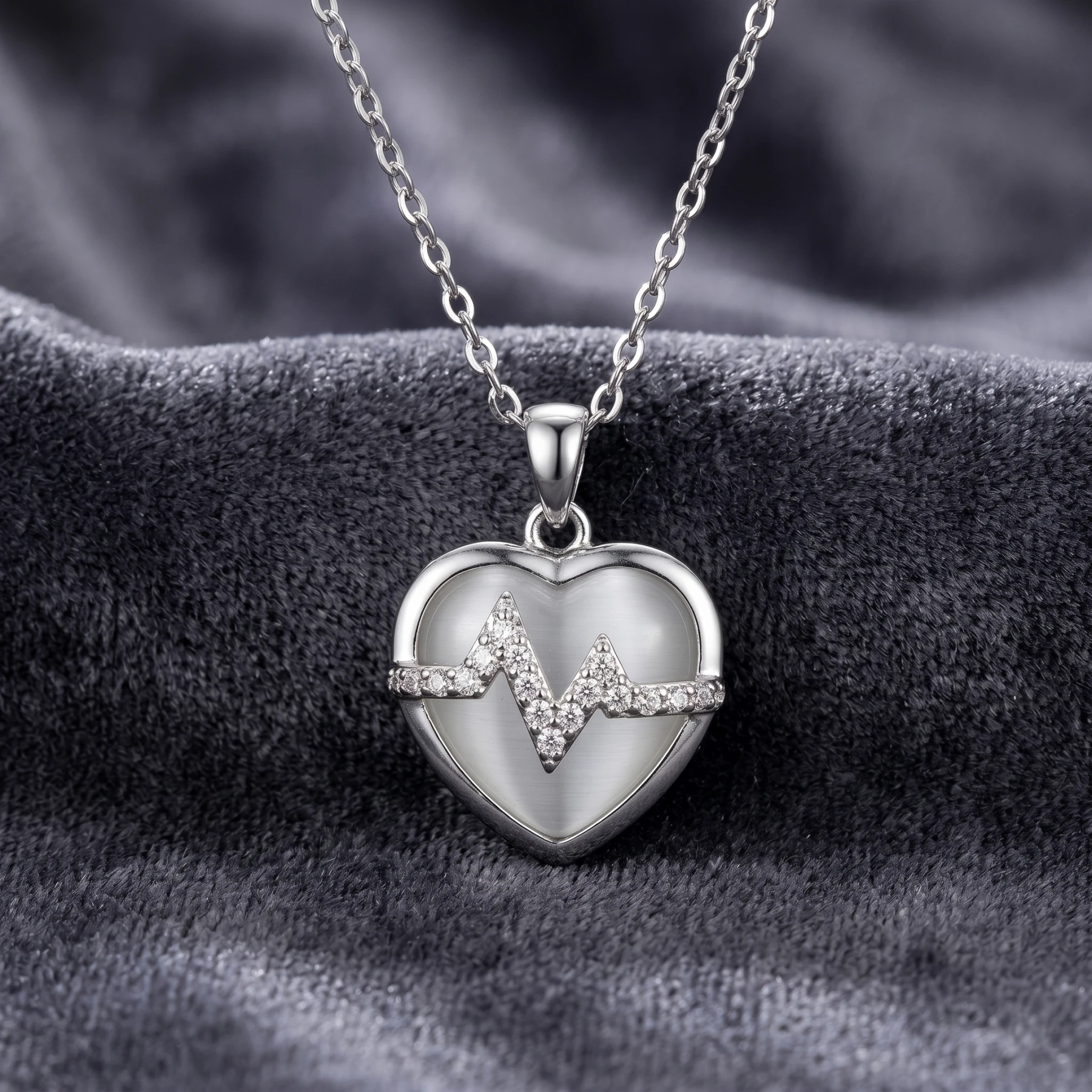 Necklace-Sterling-Heartbeat