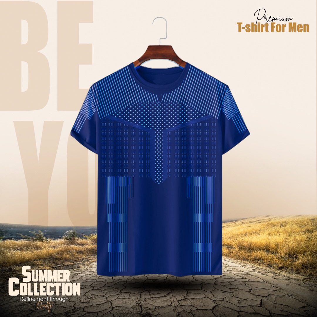 Stylish Comfortable sports T-Shirt(Navy Blue)