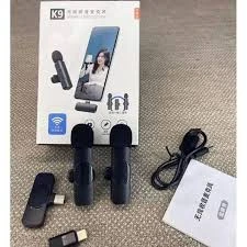 K9 Wireless Dual Microphone Professional Lapel Lavalier Microphone Remove Noise For Type C+Apple