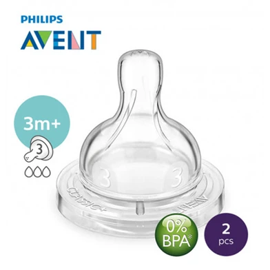 Philips Avent Bottle Nipple Anti Colic Teat Medium Flow 2pc - 3m+