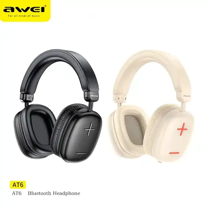 Awei AT6 Wireless Bluetooth Headphones-Black
