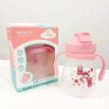 Baby Mumpot Waterbottle Smile Baby Drinking Water Pot With Straw & Pipe 300Ml Multicolor Available