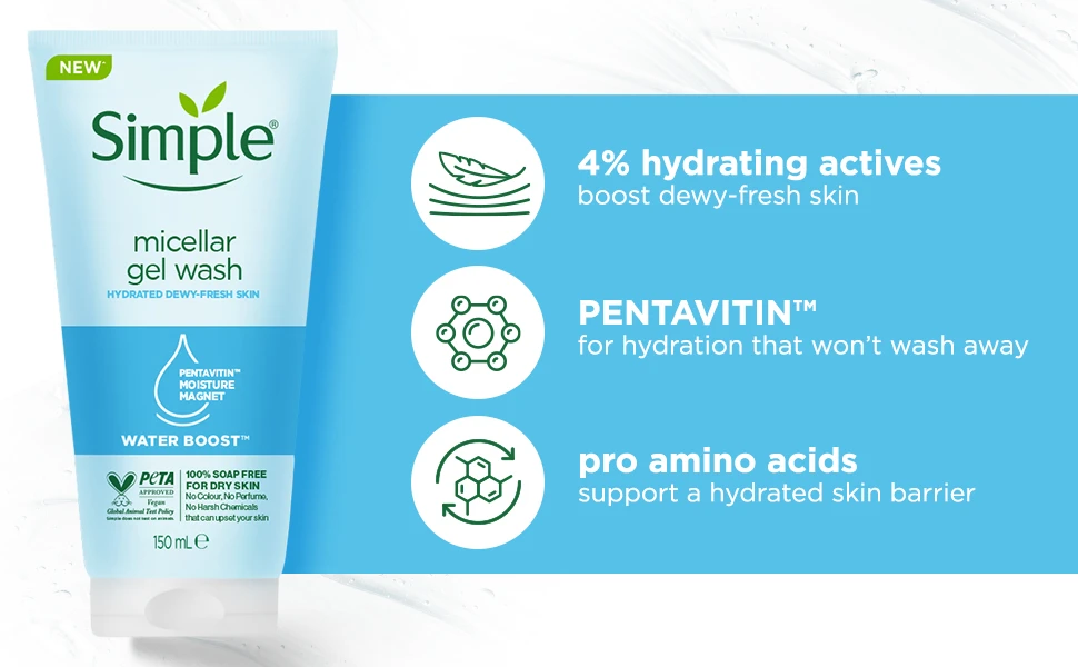 Simple Face Wash - Simple Water Boost Micellar Facial Gel Wash 150ml