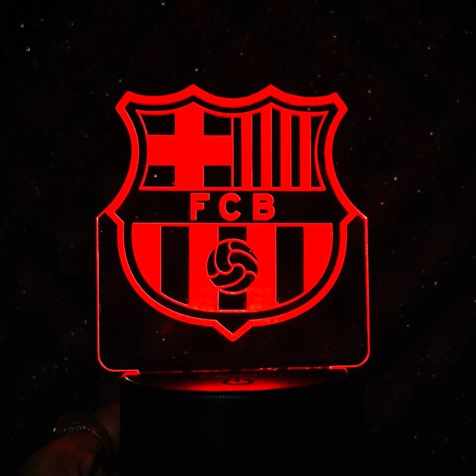 GearUP Acrylic Multicolor Night Lamp – FC Barcelona – Black – 20pcs