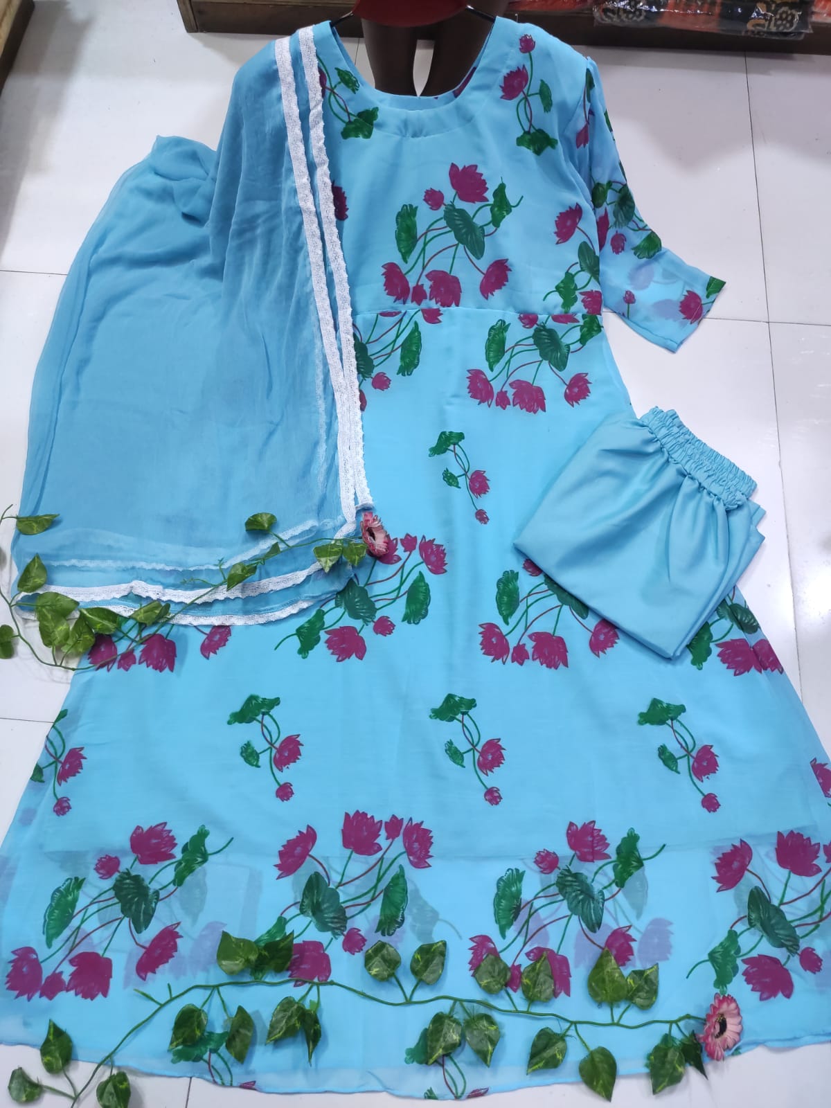 Readymade Gown Three Piece