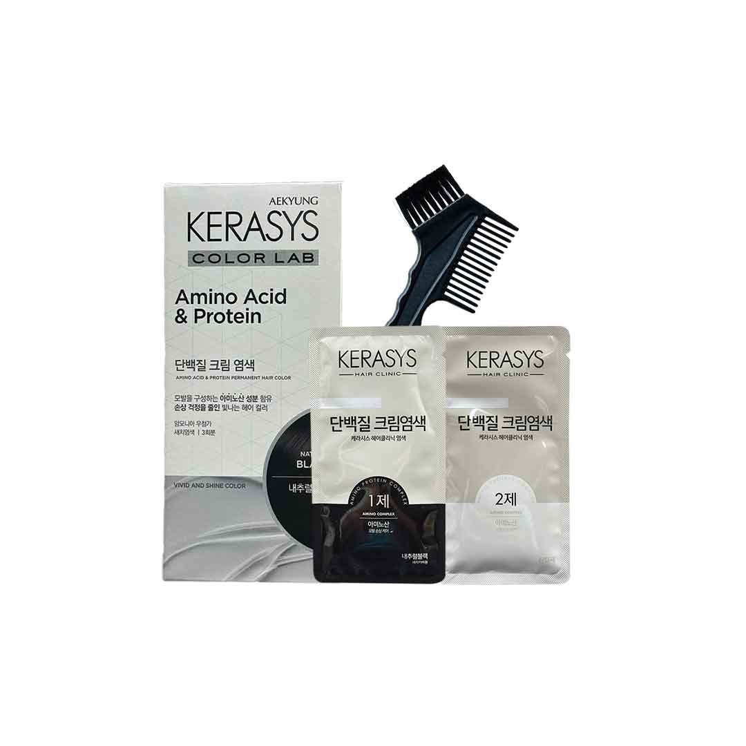 Kerasys Amino Acid & Protein Permanent Hair Color – NATURAL BLACK
