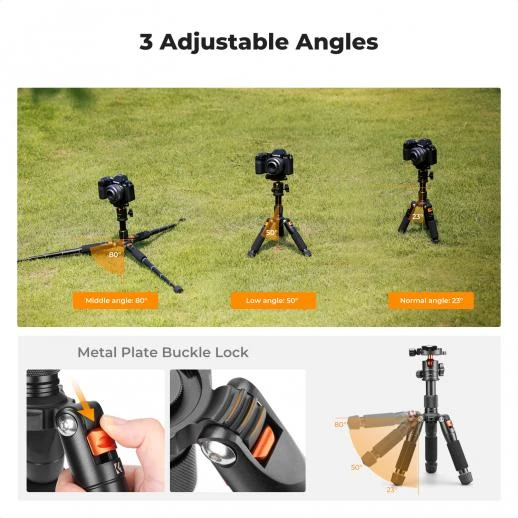 K&F Concept 20.5" Mini Desktop Tripod – 360° Ball Head, 6KG Load Capacity, Quick Release Plate KF09.150