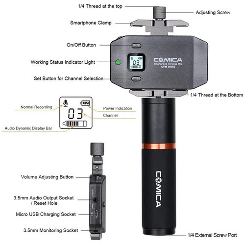 Comica Audio CVM WS50H Wireless Handheld Microphone
