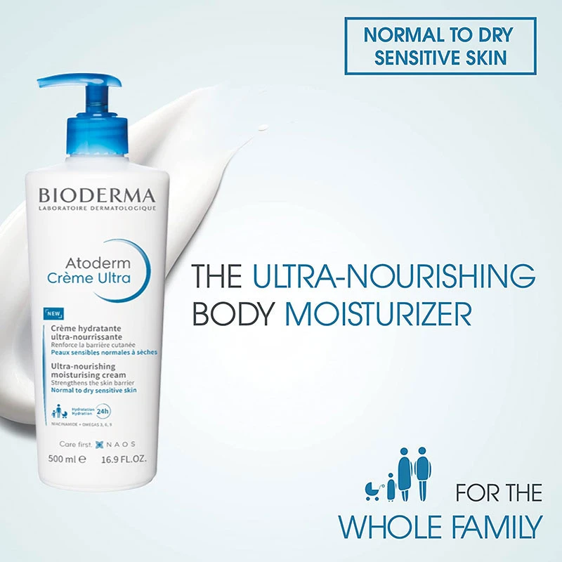Bioderma Atoderm Creme Ultra 500ml Ultra-Nourishing Moisturizing Cream For Normal To Dry Sensitive Skin