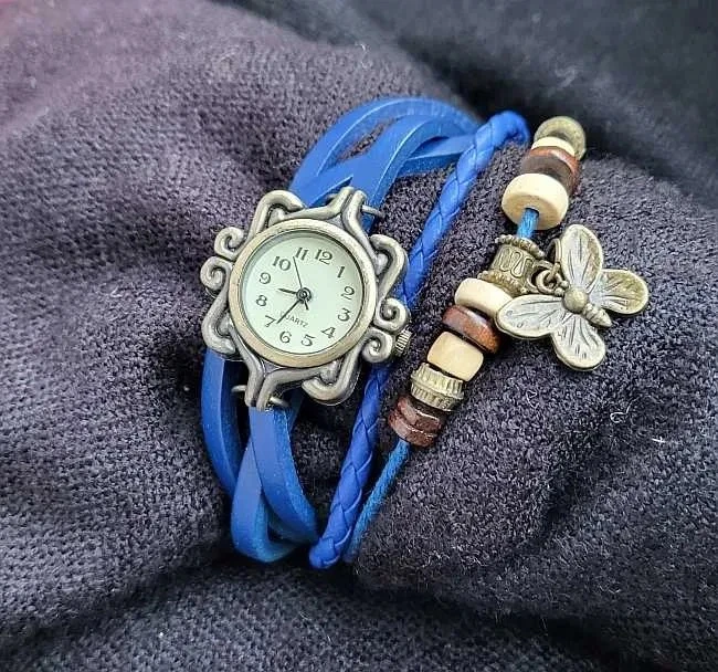Multi layer Butterfly Faux Leather Bracelet Watch