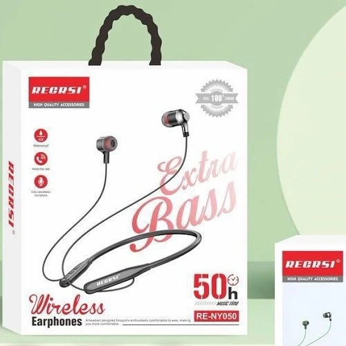 REGRSI RE- NY050 wireless earphones, 50h music time, extra bass, regrsi high quality accessorie, Bluetooth v5.0, men accessories