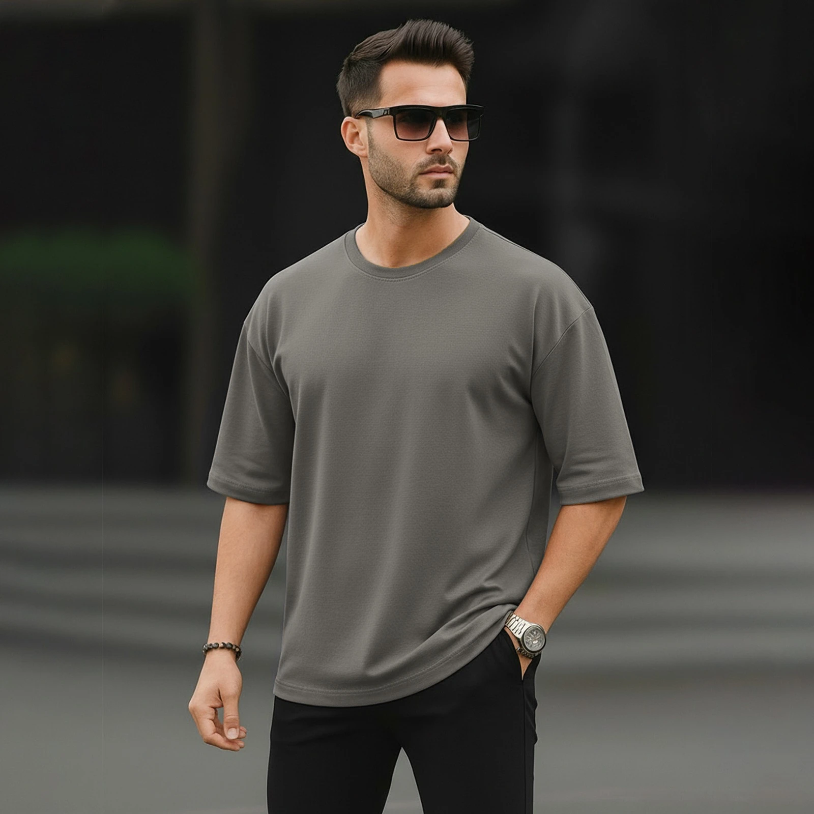 Solid Drop Shoulder T-shirt