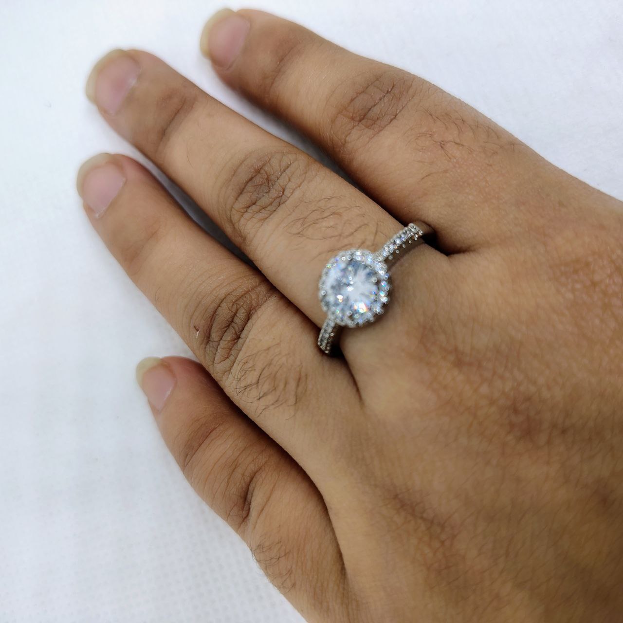 Luminous Embrace Brilliant Center Stone with Twisted Band Womens Ring