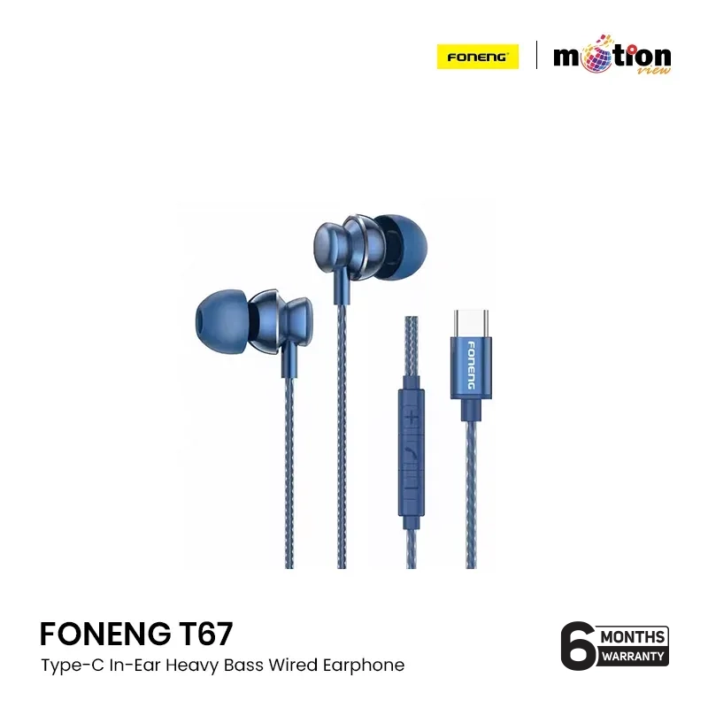 FONENG T67 Type-C In-Ear Heavy Bass Wired Earphone