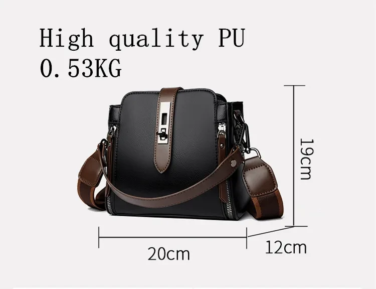 High-quality Messenger Bags For Women Luxury Crossbody Shoulder Bags Female(Black)