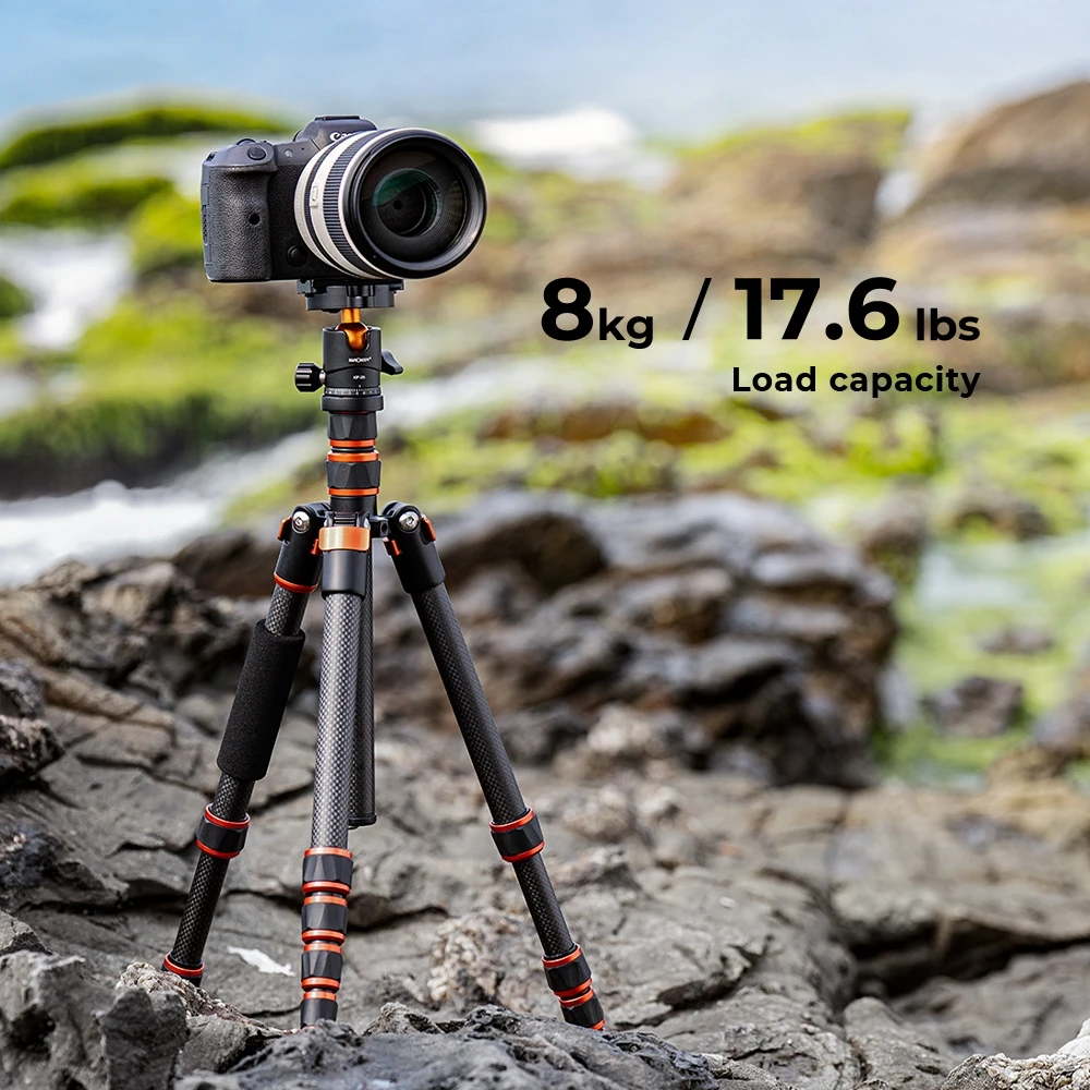 K&F Concept Lightweight Carbon Fiber Tripod for Cameras KF09.077V3