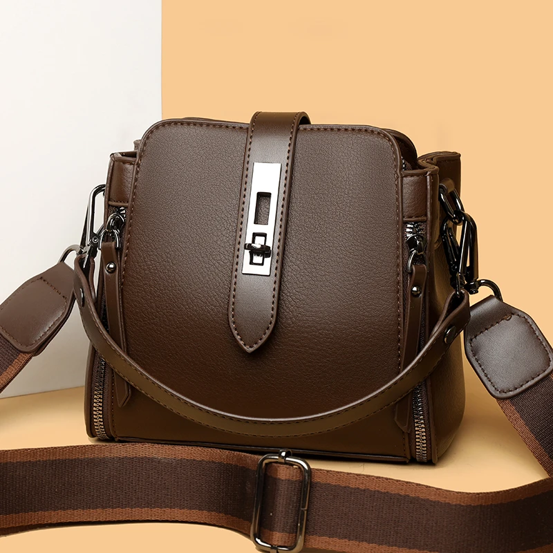 High-quality Messenger Bags For Women Luxury Crossbody Shoulder Bags Female(Coffee)
