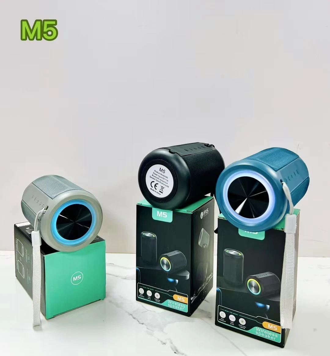 2025 New Model RGB Portable Speaker M5 Wireless Blue Tooth Speaker 6W 1200mah Cheap Price Speaker the DJ Player Is Rechargeable ( Black )