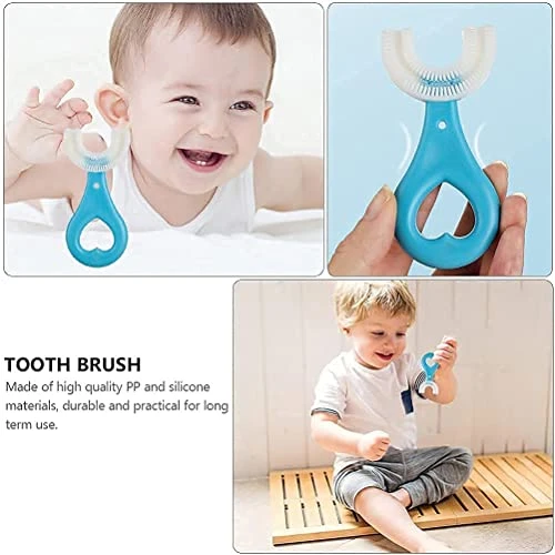 U-Shaped Toothbrush For Kids / Toddler - Toothbrush with Food Grade Soft Silicone Brush Head - Manual Whole Mouth Toothbrush for Kids Age 6-12 Year - 360° Oral Teeth Cleaning Design