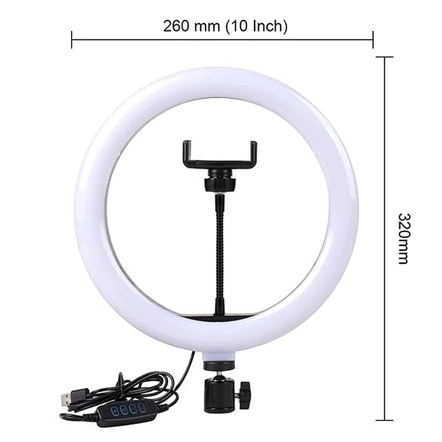 6 Fit Tripod Stand +10" Ring Light + K9 Microphone Combo